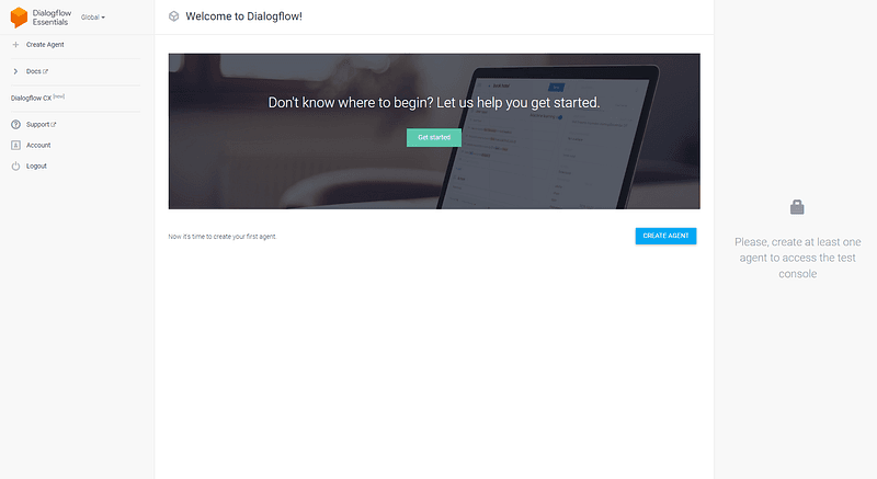 How to delete Dialogflow agent if it is not listed?